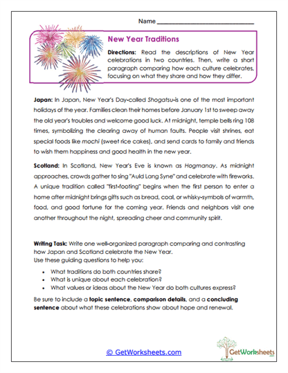 Cultural Comparison Worksheet