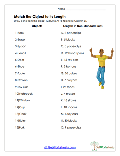 Object Length Matching Worksheet
