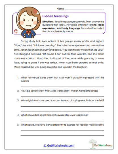 Hidden Meanings Worksheet