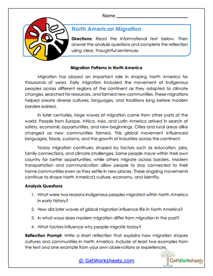 Migration Movers Worksheet