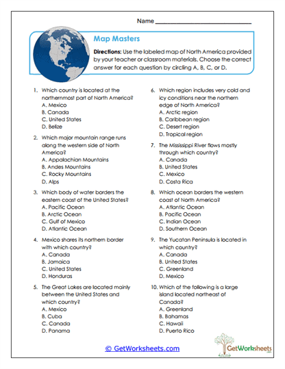 Map Smarty Worksheet