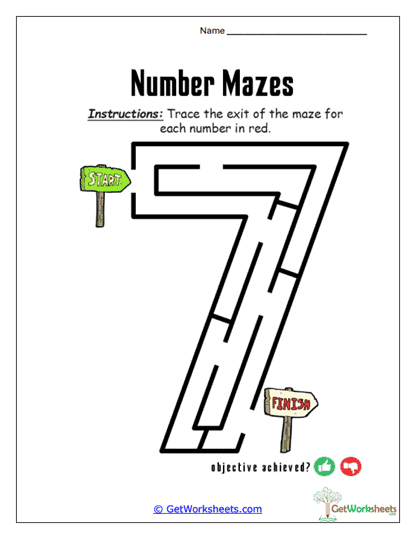 Thirty Path Mastery Maze Worksheet