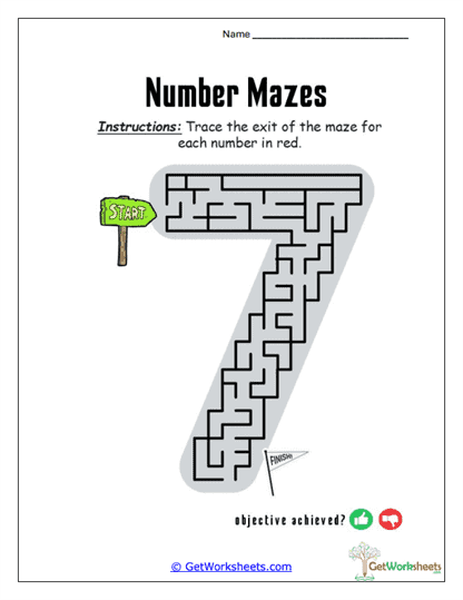 Lucky Number Seven Sprint Worksheet