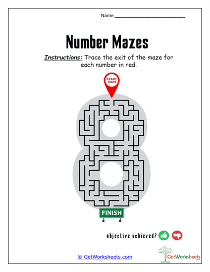 Figure Eight Focus Maze Worksheet