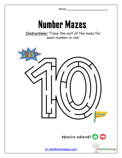 Ten-Turn Trail Worksheet