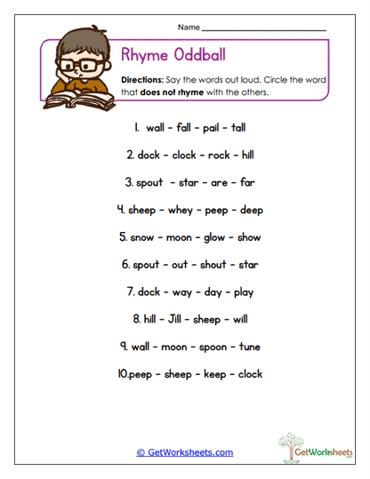 Odd One Out Worksheet