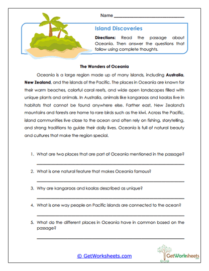 About Reading Worksheet