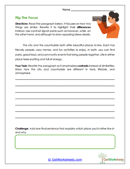 Flip the Focus Worksheet