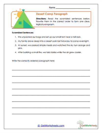 Scrambled Paragraph Fix Worksheet