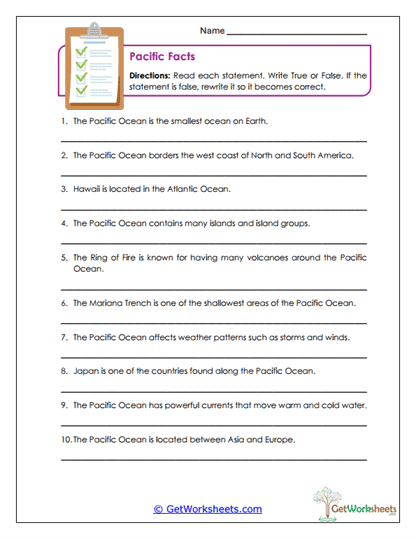 True Tides Worksheet