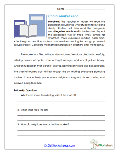 Choral Market Read Worksheet
