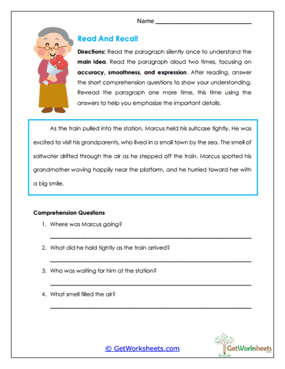 Read And Recall Worksheet