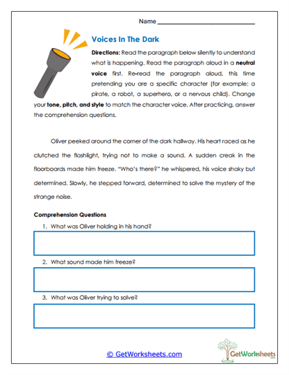 Voices In The Dark Worksheet