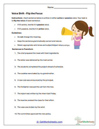 Voice Conversion Worksheet