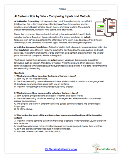 System Comparison Worksheet