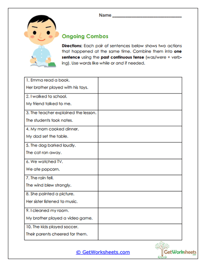 Ongoing Combos Worksheet