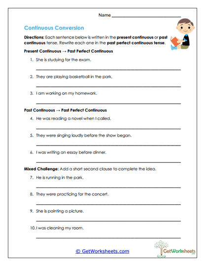 Continuous Conversion Worksheet