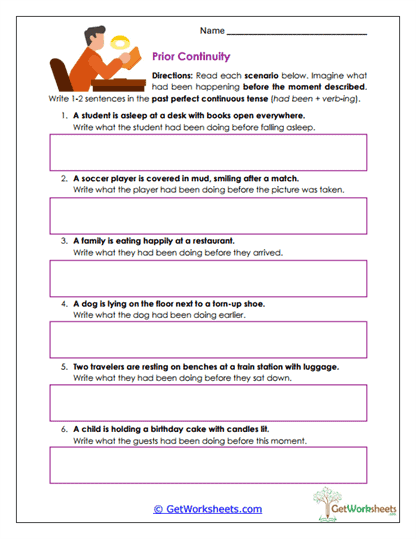 Prior Continuity Worksheet