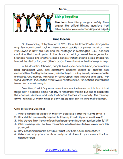 Rising Together Worksheet