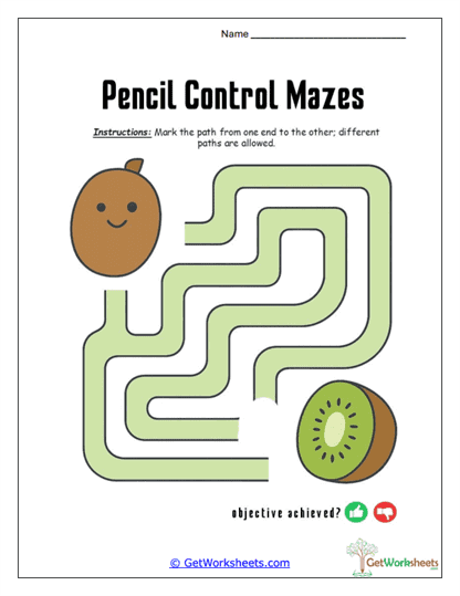 Kiwi Trail Control Maze Worksheet