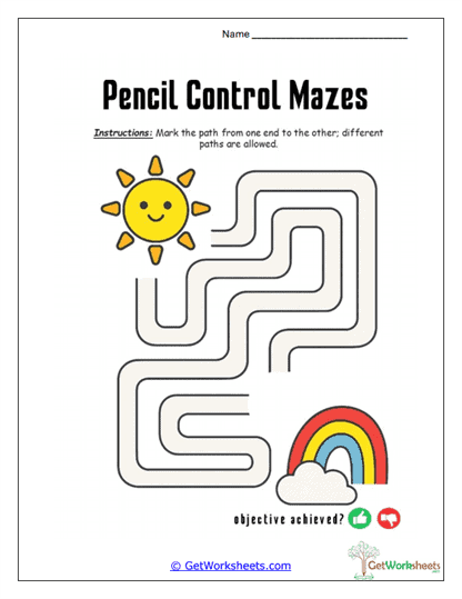 Sun-to-Rainbow Route Worksheet