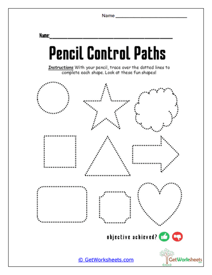 Basic Shape Tracing Worksheet
