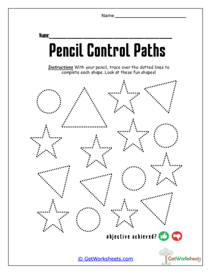 Mixed Shape Tracing Worksheet