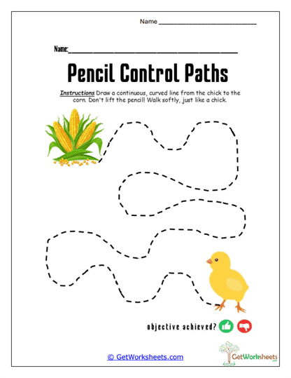 Chick Corn Path Worksheet