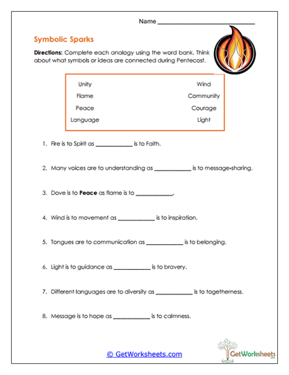 Symbolic Sparks Worksheet