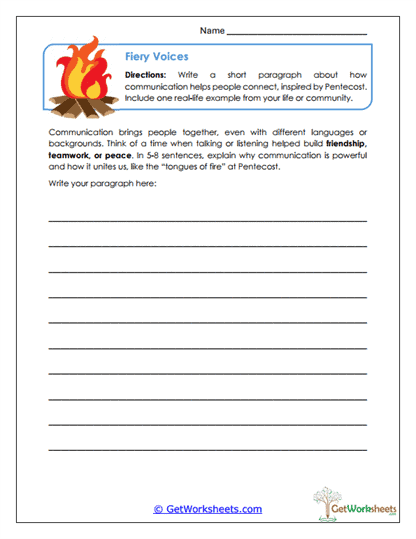 Fiery Voices Worksheet