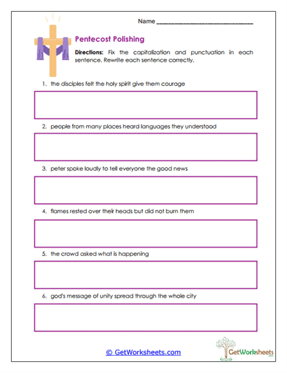 Pentecost Polishing Worksheet