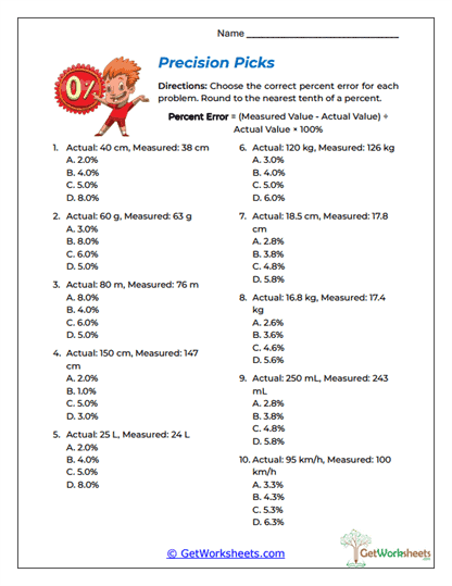 Precision Picks Worksheet