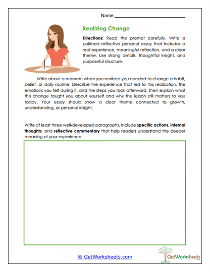 Personal Narratives Worksheets