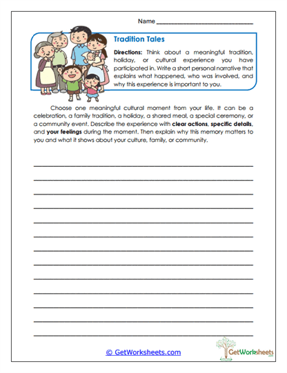 Tradition Tales Worksheet