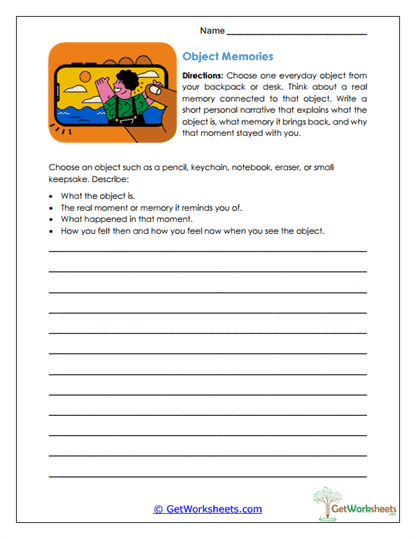 Object Memories Worksheet
