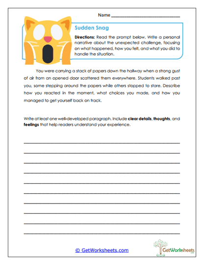 Sudden Snag Worksheet