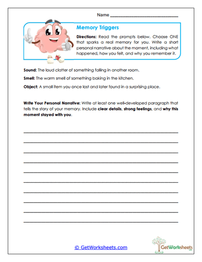Memory Triggers Worksheet