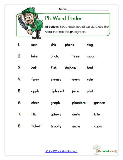 Word Finder Worksheet
