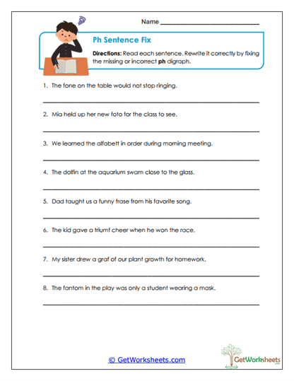 Sentence Fix Worksheet
