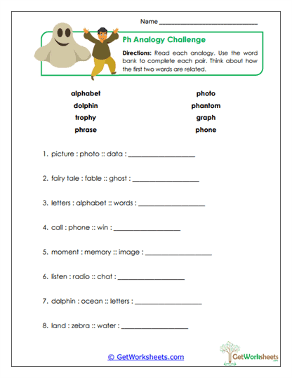 Analogy Challenge Worksheet