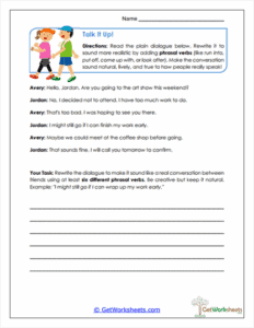 Talk It Up! Worksheet - Phrasal Verbs in Dialogue