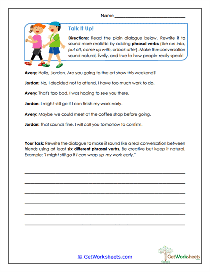 Talk It Up! Worksheet