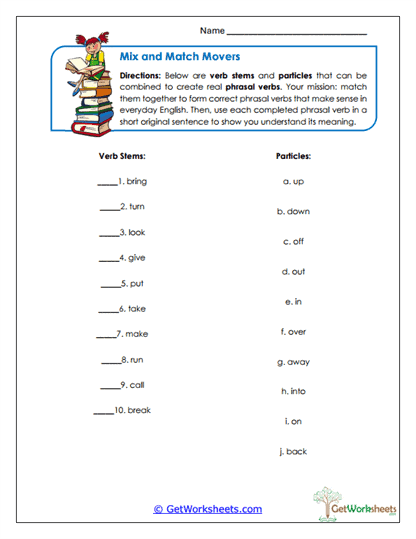 Mix and Match Movers Worksheet