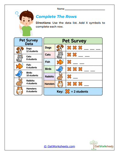 Complete the Rows Worksheet