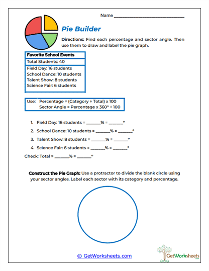 Pie Builder Worksheet
