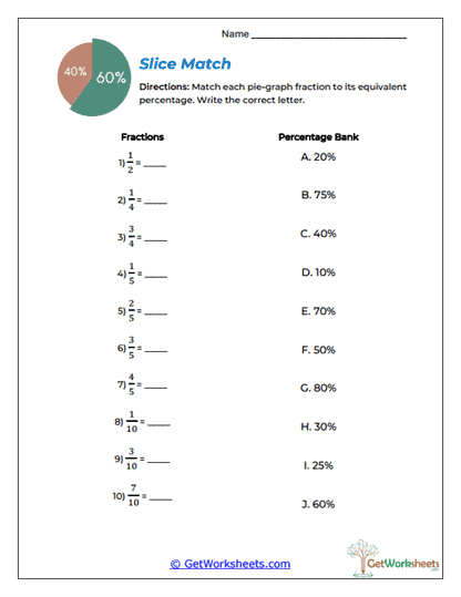 Slice Match Worksheet