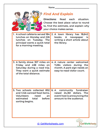 Find And Explain Worksheet