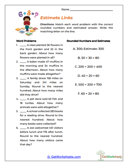 Estimate Links Worksheet