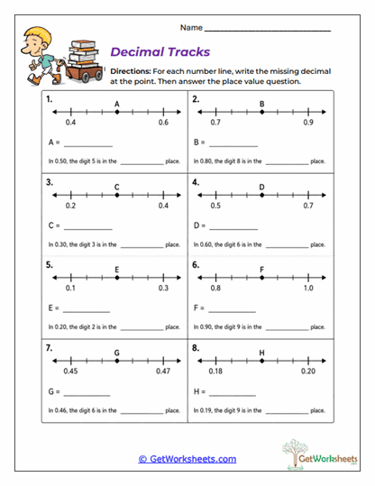Decimal Tracks Worksheet