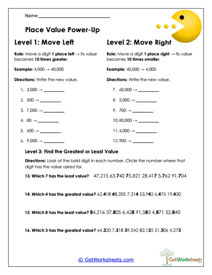 Place Value Power-Up Worksheet